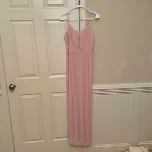 BCBG rose smoke pleated lace maxi dress